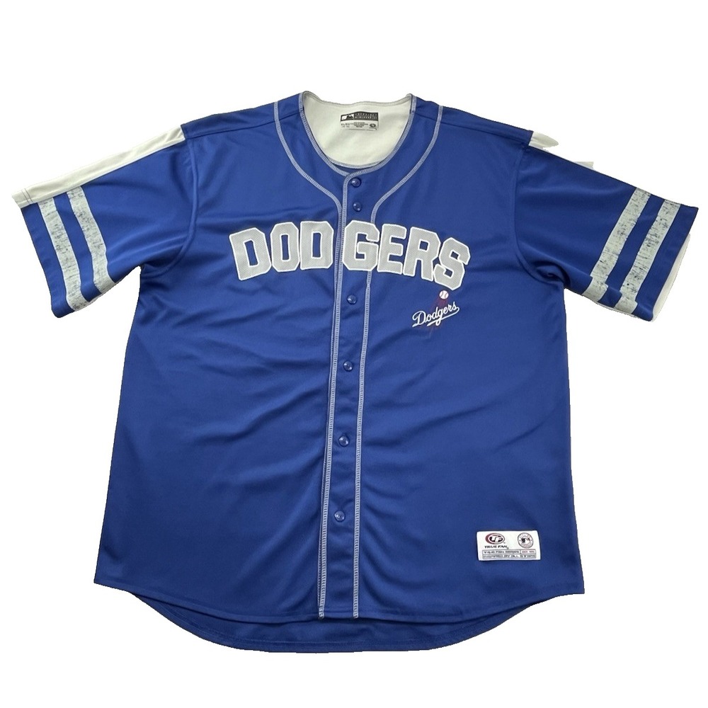 Los Angeles Dodgers Jersey Men XL 46-48 Blue Gray Baseball MLB True Fan Series